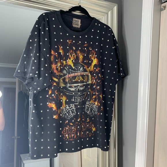 LF Tops - Vintage Rhinestone Oversized T-shirt